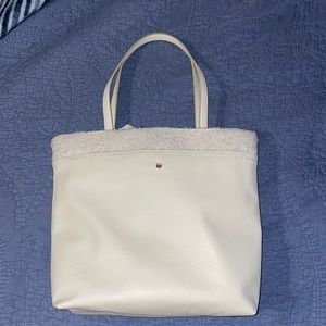 Lauren Conrad cream tote bag